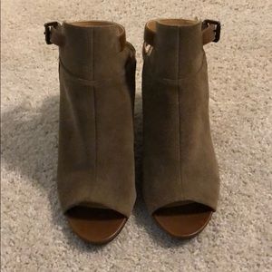 Nine West Suede Peep-toe Bootie